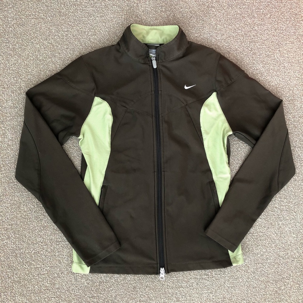 Nike Green Running Track Athletic Dri-Fit Jacket
